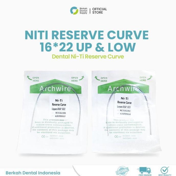 Dental Niti kawat Reverse Recta #16*22 Upper dan Lower