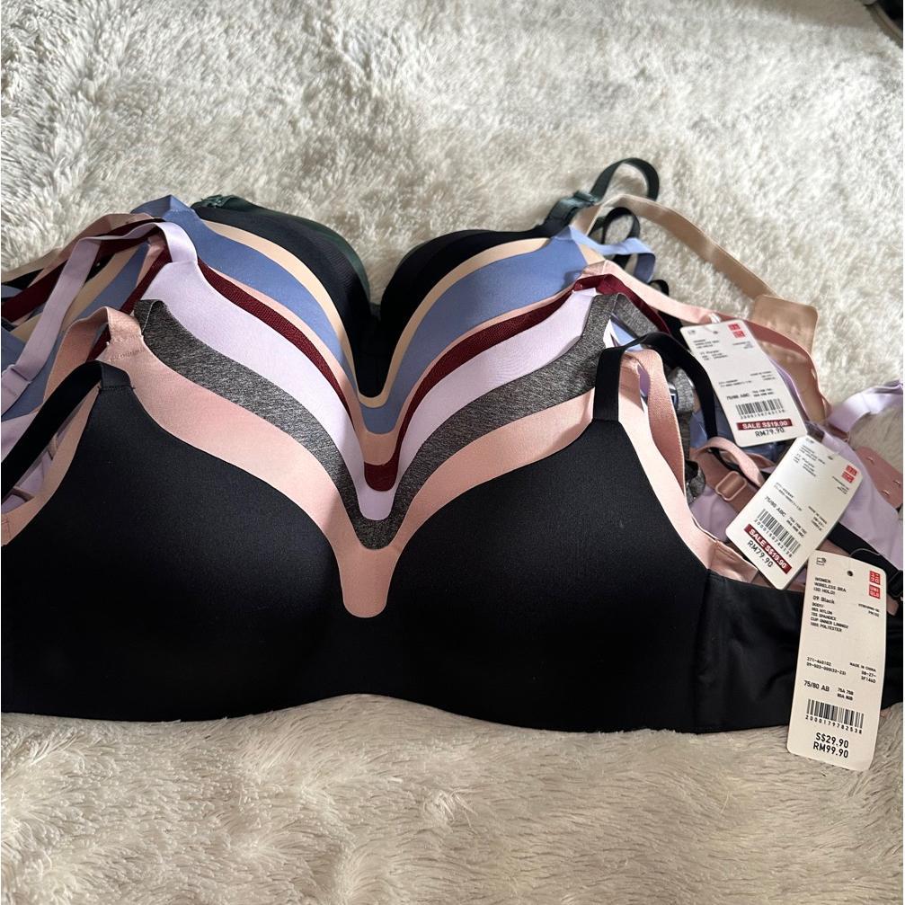 bra uniqlo seamless bra wanita push up bra non kawat