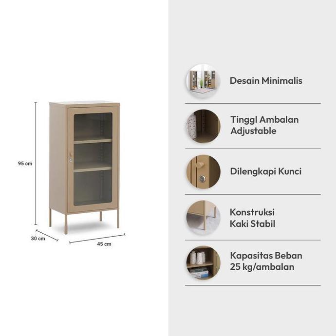 Grosir Informa Flins Lemari Arsip Kantor Metal Pintu Kaca Low Rak Dokumen Tempat Berkas Filing Kabin