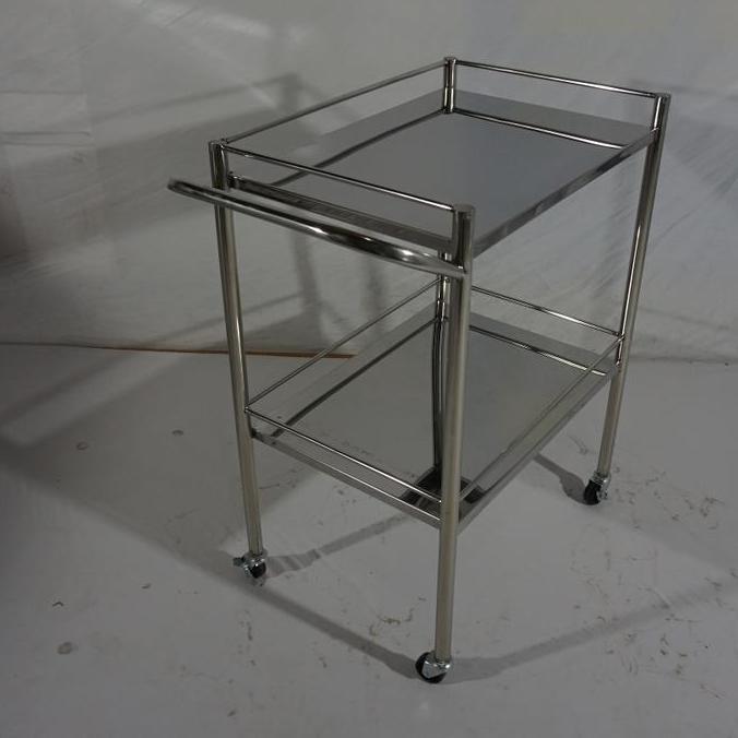 trolley instrumen 2 rak stainless - meja instrumen 2 rak stainless