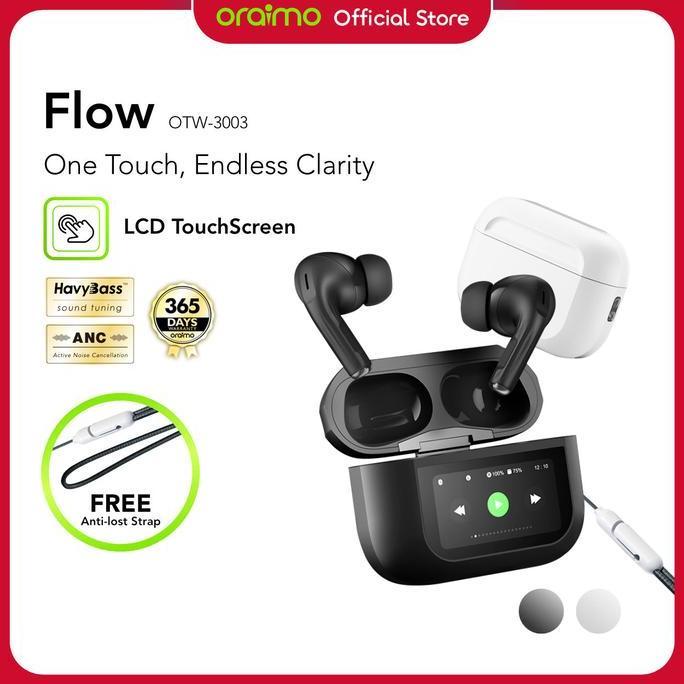 Bisakoya- Oraimo Flow Otw-3003 Stereo Nirkabel Sesungguhnya V5.3 Enc Ipx4 Headset Super Bass Headpho