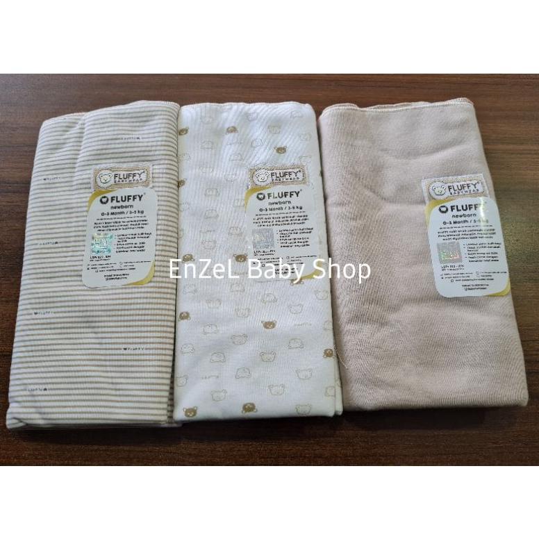 [MURCE] Bedong Bayi Fluffy 3pcs Seri Khaki / Coklat / Baby Fluffy / BEDONG KKI