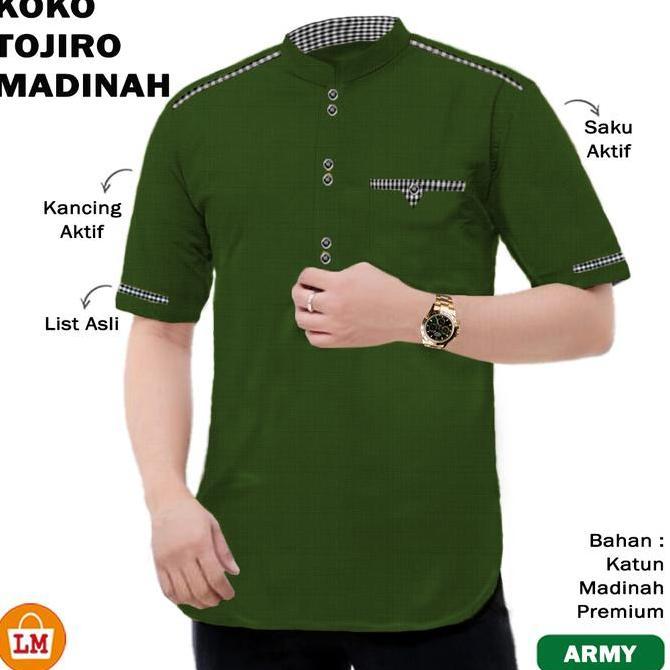 Bagusbanget- Baju Koko Pria Muslim Tojiro Madinah Premium Lengan Pendek/18849-18855
