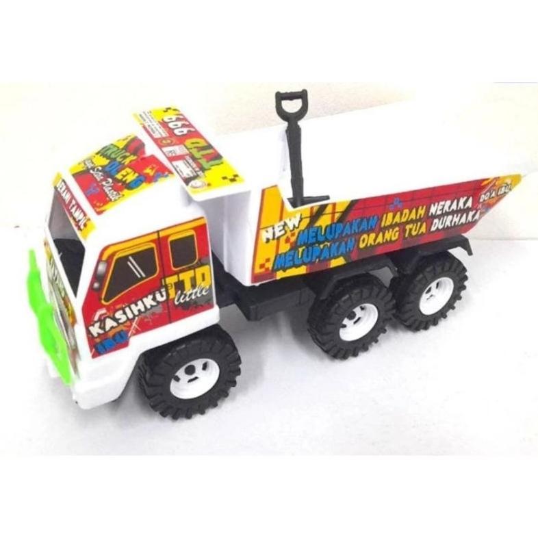 official mainan anak mobil truk dump truk pengangkut pasir jomplang full stiker ttd 999 newp