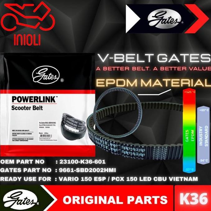 VAN BELT GATES V BELT V-BELT VBELT GATES POWERLINK HONDA VARIO 150 ESP PCX 150 CBU VIETNAM 23100-K36