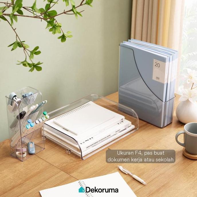 Sale Dekoruma Hinoki Tray Dokumen F4 / Rak Kertas Bening / Storage Dokumen