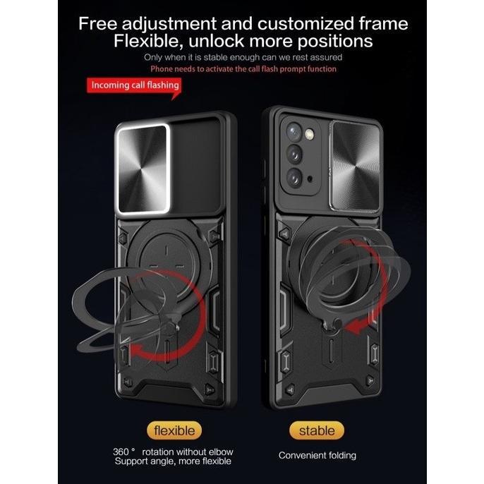 HOT PRODUCT Samsung A31 - EvoX Army Military Flash Flip Lens Armor Case Shockproof