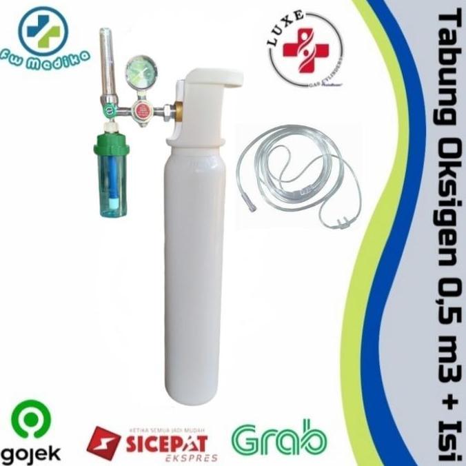 Tabung Oksigen 0,5 m3 + Isi Oxygen Siap Pakai (Tabung + Regulator)