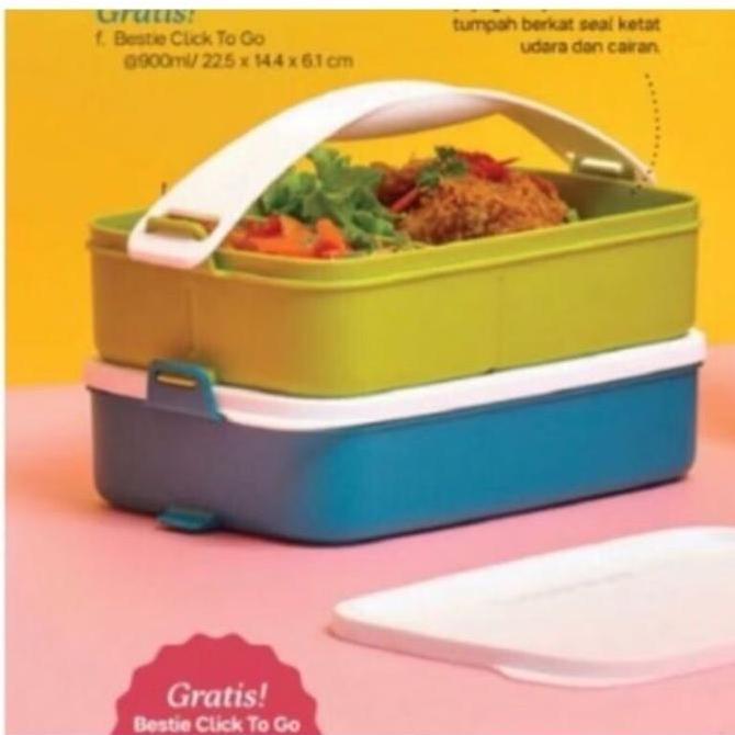 Tupperware rantang susun / tempat makan small click to go Original