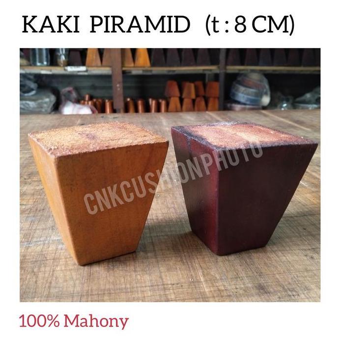 CAZANASHOP KAKI KAYU MAHONI UNTUK SOFA /KURSI / RANJANG MODEL PIRAMID ( 8 CM )