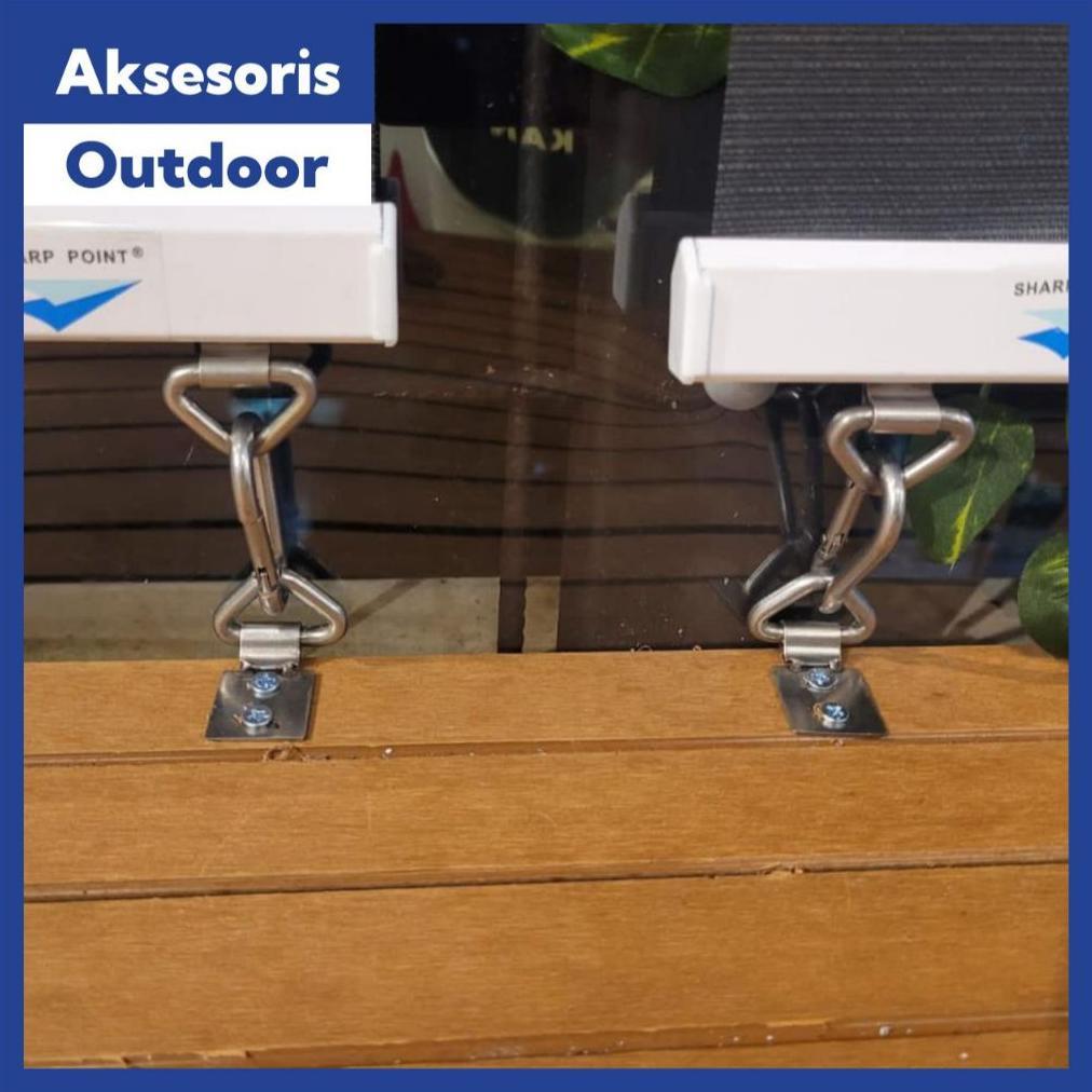 Karabiner /Carabiner Hook dan Ring D - Aksesoris Roller Blind Outdoor Untuk Penahan Angin