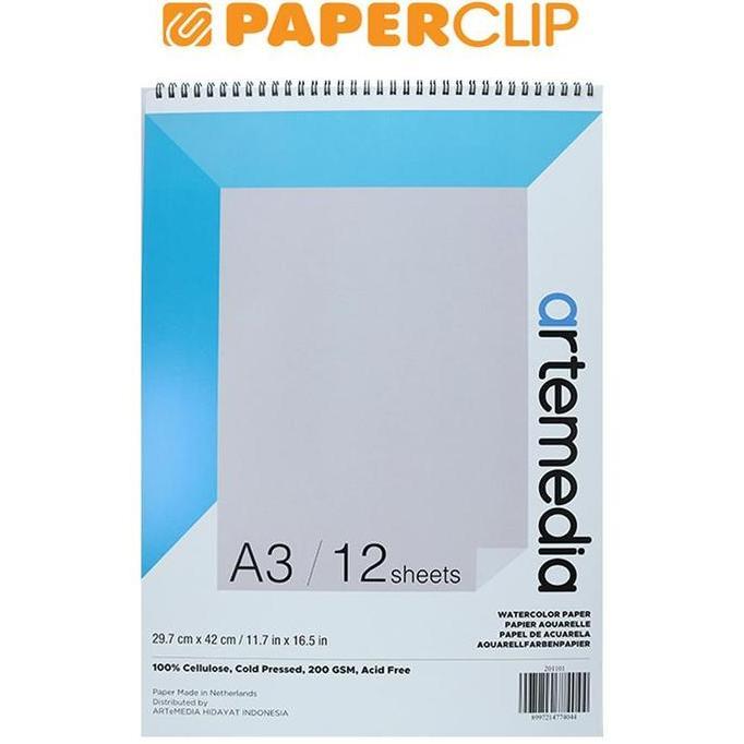 NEW WATERCOLOR BOOK ARTEMEDIA A3 200GSM 201101 WIRE BOUND