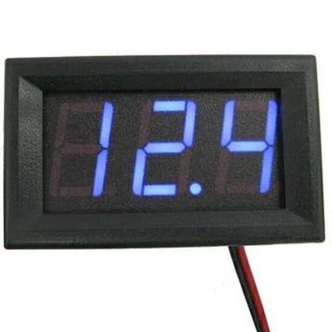 Allthebest Digital Voltmeter Mini Biru Dengan Frame V DC 2 kabel