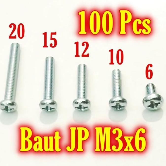 Allthebest Baut JP M3 X 6 Plus + Isi 100pcs RDA RTA RDTA
