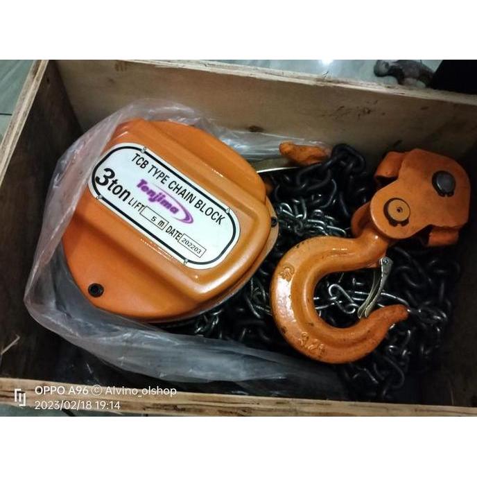CHAIN BLOCK 3 TON 5 METER TAKEL 3 TON 5 METER TENJIMA JAPAN