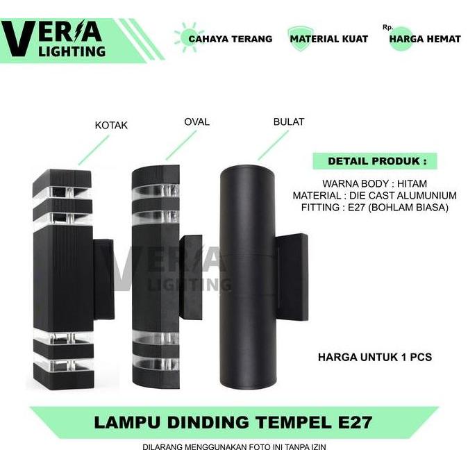 Lampu Dinding Tempel Hias Outdoor Minimalis Teras Pilar Tiang 2 Arah