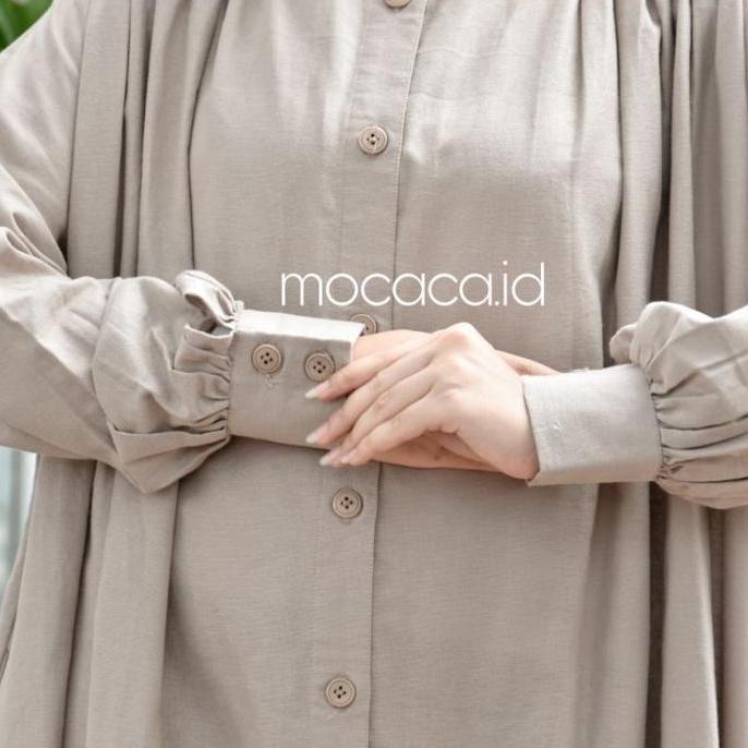 Dress dovey oversize linen premium mocaca Gamis Kain Katun Muslim Simple Seragam Wanita Basic Panjan