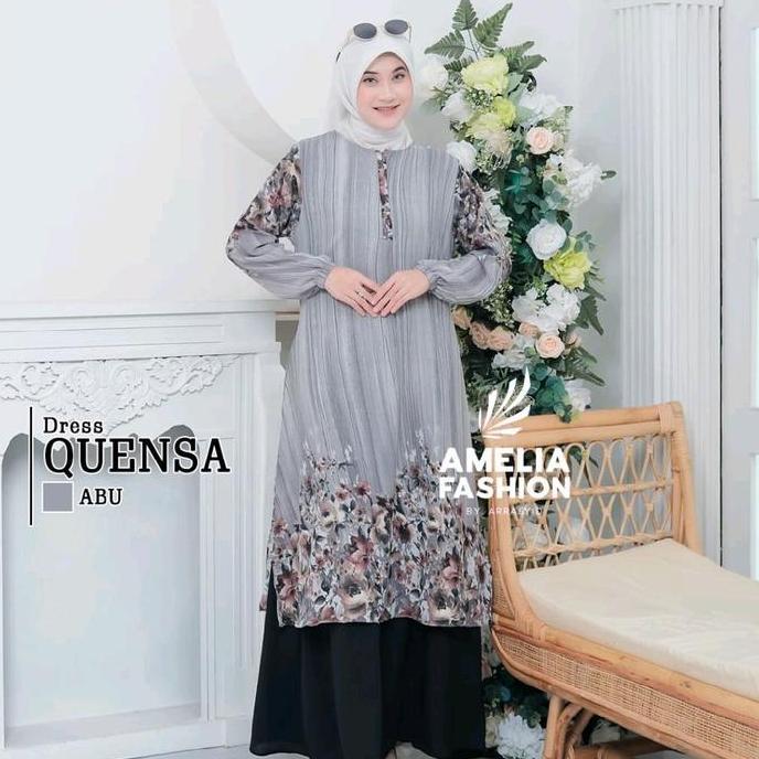 DRESS QUENSA AMELIA FASHION,,QUEENZA DRESS , GAMIS MALAY ,GAMIS CRINGKEL Crinkle