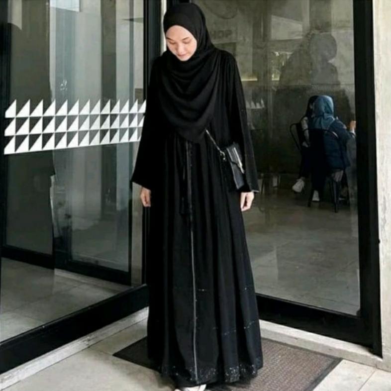 bestpromo gamis abaya hitam turkey wanita remaja muslimah jubah umroh dubai
