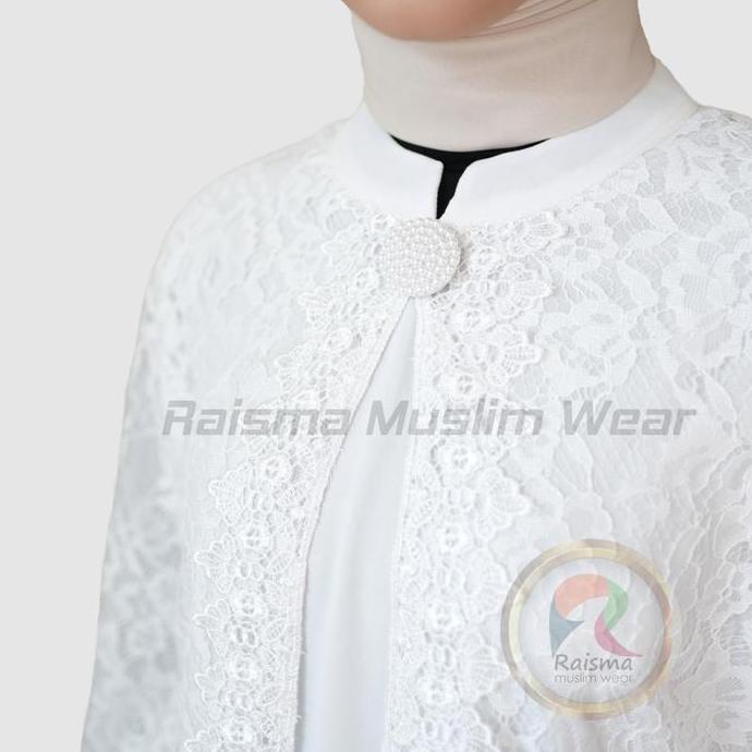 Raisma - Ricca Gamis Hitam Wanita Motif Full Brokat Dress Wanita Muslim Terbaru