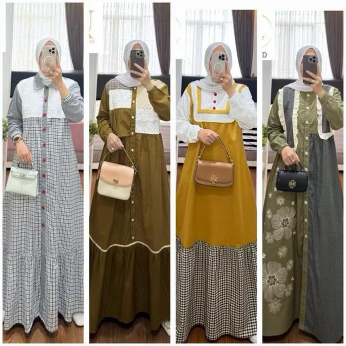 GAMIS KATUN KOMBINASI SYAINA BY SEMUT ORIGINAL Muslim