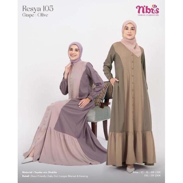 Resya 105 Gamis Nibras || Material Bahan Toyobo mix Shakila