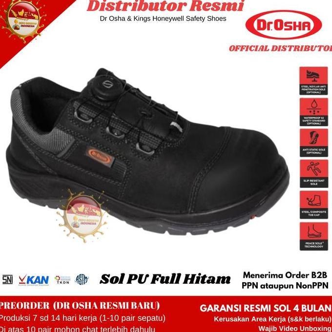Sepatu Safety / Dr Osha Safety Shoes Viper Lace Up 3169 S1 Composite Toe Cap - Sol PU sd 90C