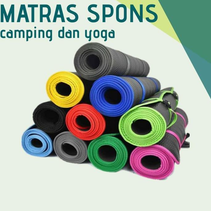 Gudangbaru- Matras Camping Hiking Mendaki Karet Matras Yoga Senam Spon Empuk
