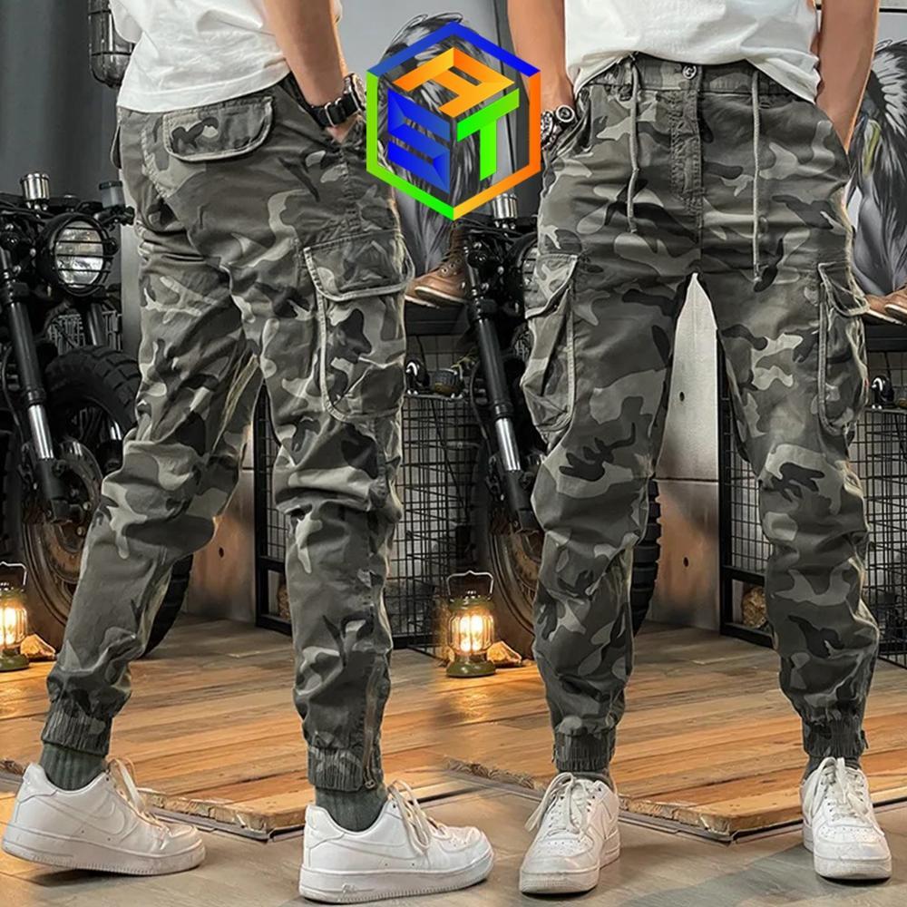 celana jogger cargo panjang pria wanita cargo camo combat celana loreng panjang pria warna gray