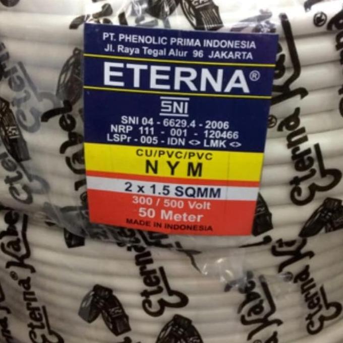 Whynot- Kabel Eterna Nym 2X1.5 Mm / Kabel Listrik Nym 2X1,5 Mm Eterna