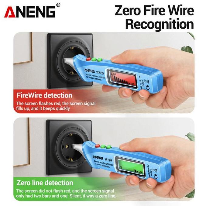 Foxc- Aneng Vc1018 Alat Pendeteksi Arus Aliran Listrik Tespen Bunyi Deteksi Kabel Putus Original
