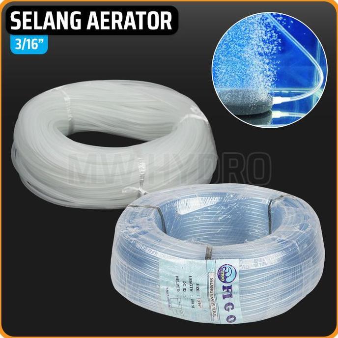 Selang Aerator Aquarium / Selang Elastis Bening 3/16", per Rol