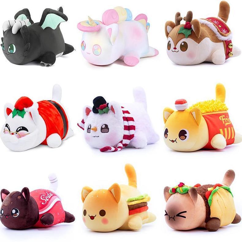 [KIW] Boneka Pusheen 25cm Boneka Kucing Meows Aphmau French Fries / Burger / Roti / Sandwich NEW Bon