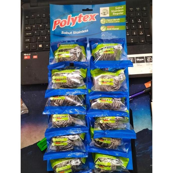 Freedy- Sabut Stainless Polytex Reguler Isi 12 Pcs