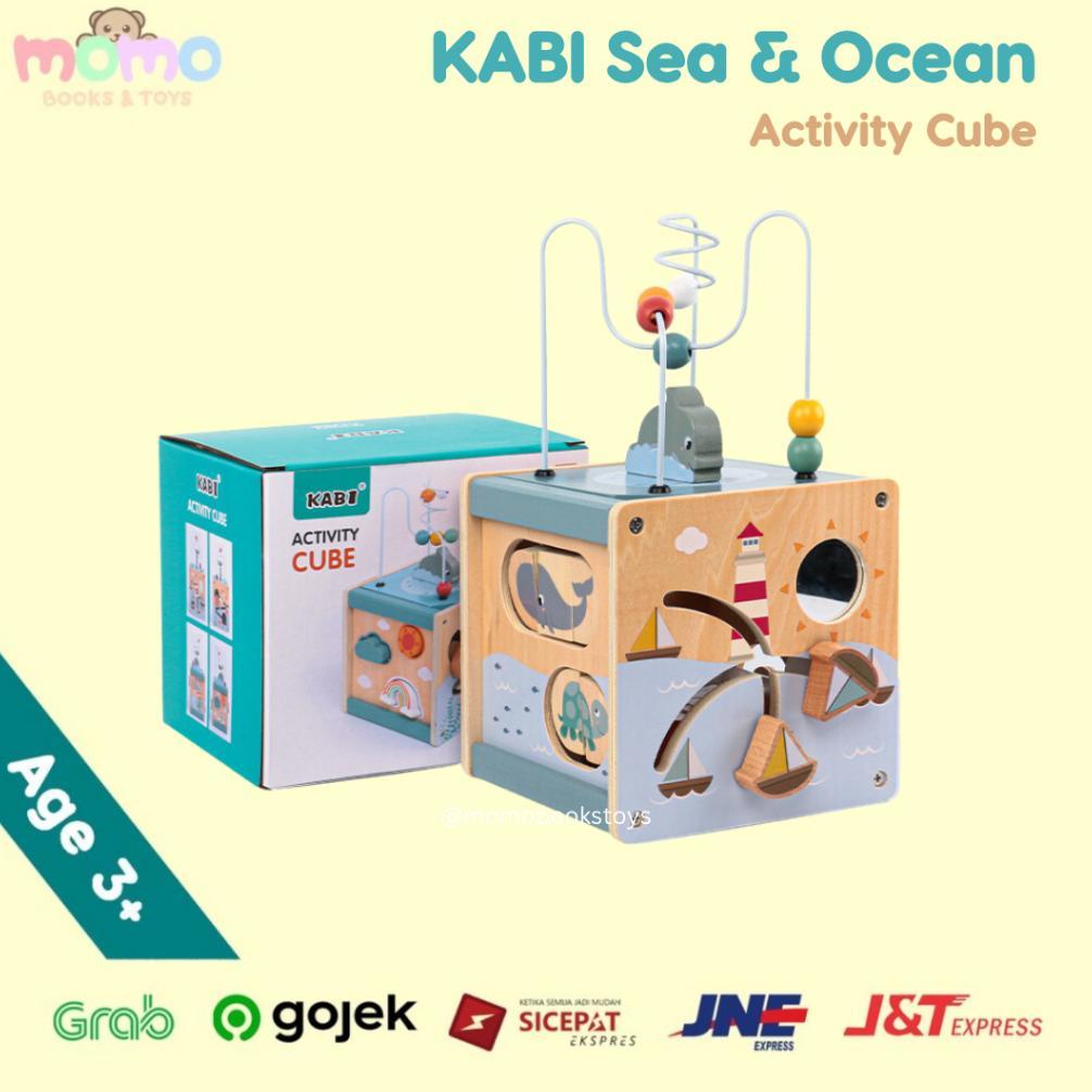 [VY] [MOMO] KABI Activity Cube Baby Busy Multifunction Box | Shape Sorter Wire Beads Maze | Mainan E
