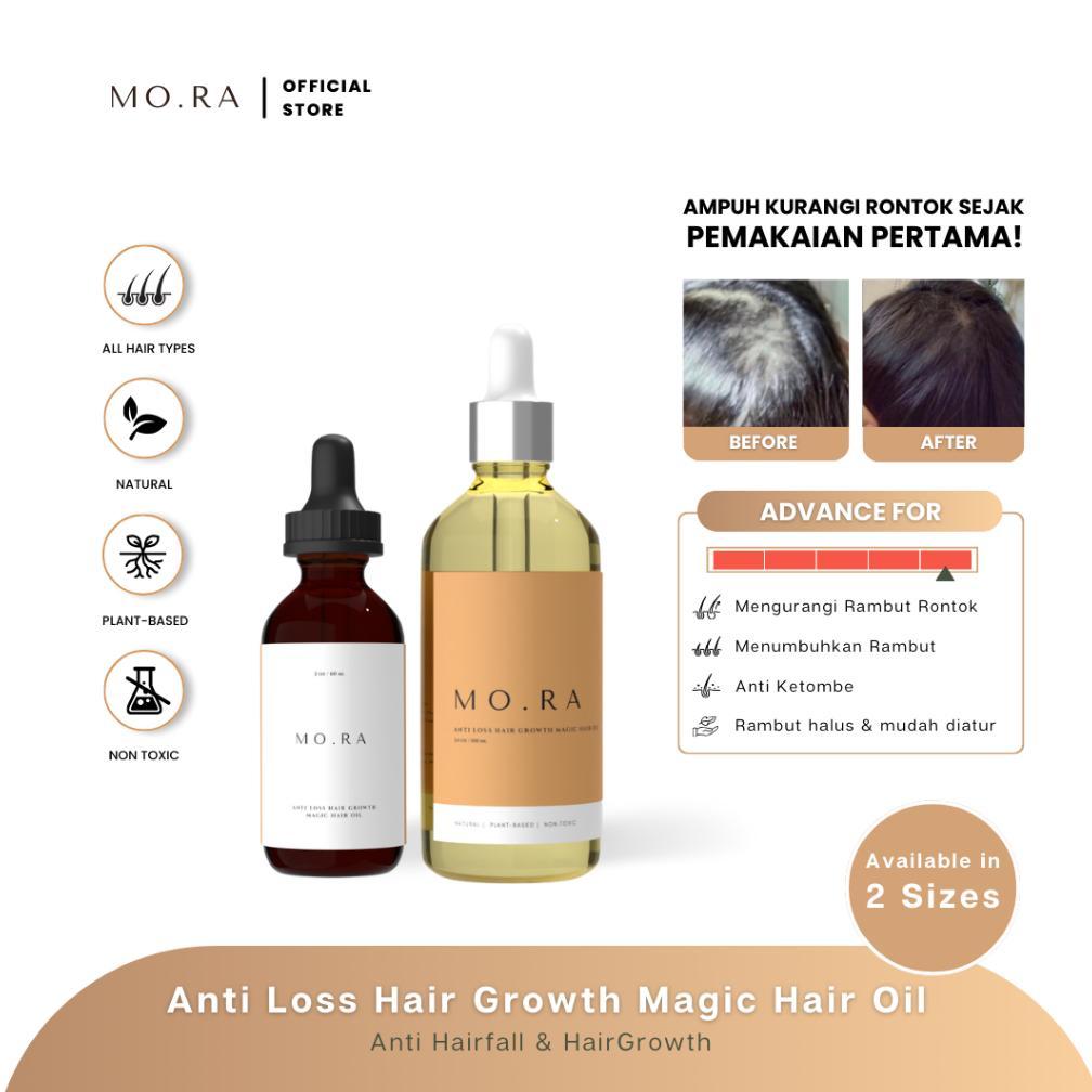 NEW PORODUK (MO.RA / MORA) ANTI LOSS HAIR GROWTH MAGIC HAIR OIL / VEGAN HAIR OIL / RAMBUT RONTOK / P