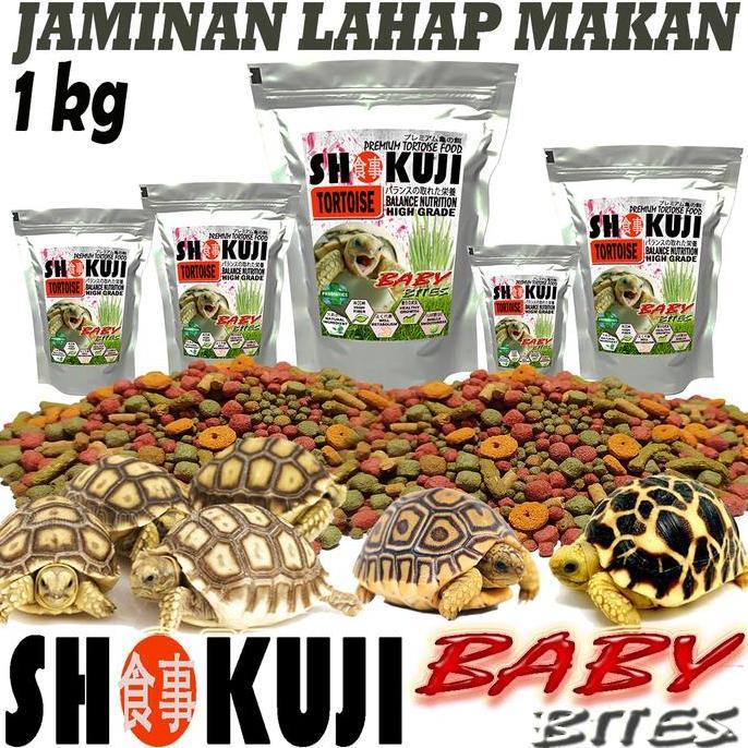TERMURAH - 1KG SHOKUJI PELLETS SMALL BABY TORTOISE FOOD PAKAN KURA DARAT SULCATA