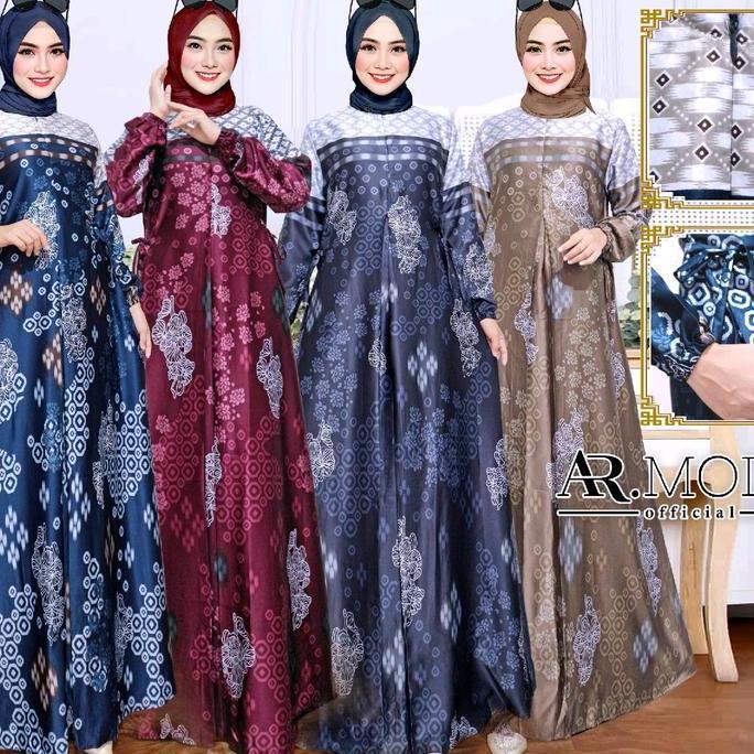 Gamis Mortal Silk tranding ( S-6L ) kantong motif Muslim Harian Dress Bunga Wanita Maxi Elegant