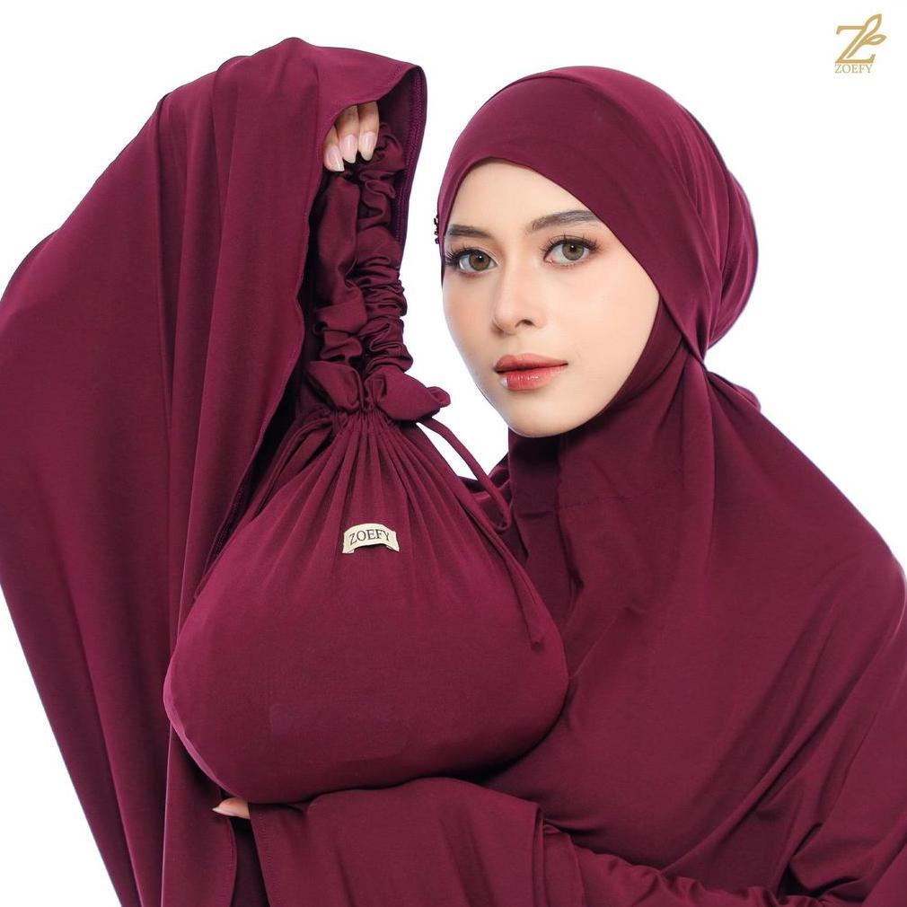 DISKON ZOEFY MUKENA ALMEERA SPANDEX BALON ADEM TIDAK MENERAWANG | MUKENA JUMBO ANTI KUSUT TRAVEL FRI