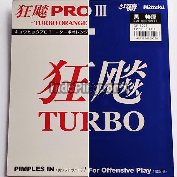 TERBARU - Nittaku Hurricane Pro III Turbo Blue Orange DHS H3 3