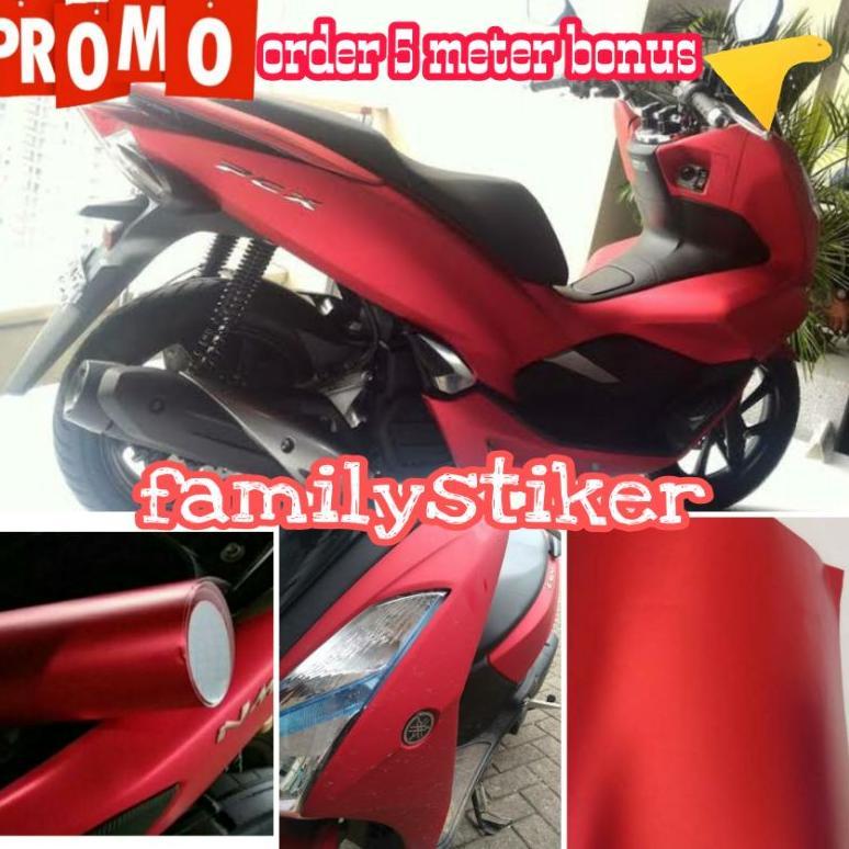 Premium Skotlet Motor Warna Merah Doff / Merah Crom / Merah Metalik Stiker Skotlet Merah Crom Sekotl