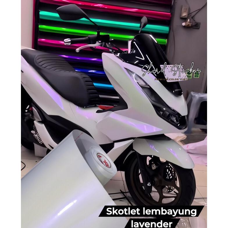 HEMAT skotlet motor putih lembayung ungu sticker scotlite lembayung biru lembayung gold lembayung me