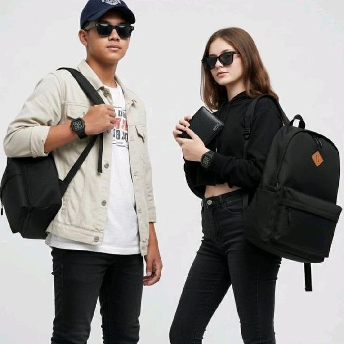 DE136 - PAKET HEMAT  BUNDLING 5IN1 TAS RANSEL,TOPI BASEBALL,JAM DIGITAL,DOMPET,KACAMATA Pria Backpac