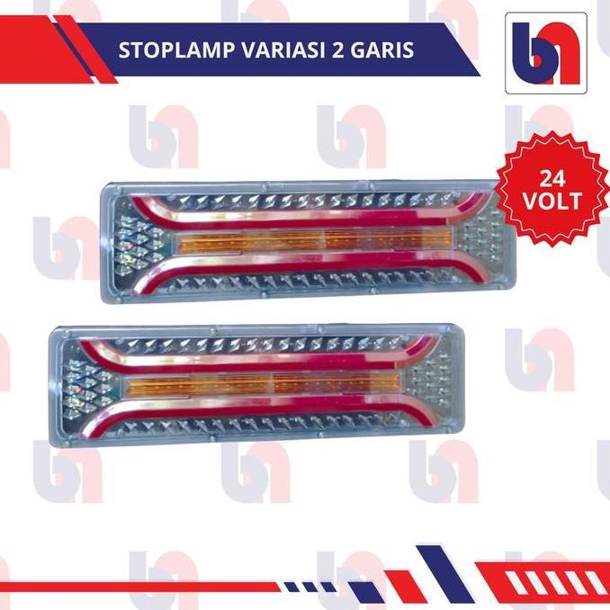 DAXSTORE Stoplamp LED Variasi 2 Garis 24Volt 47Cm Lampu Rem Belakang Truk Mitsubushi Fuso Colt Diese