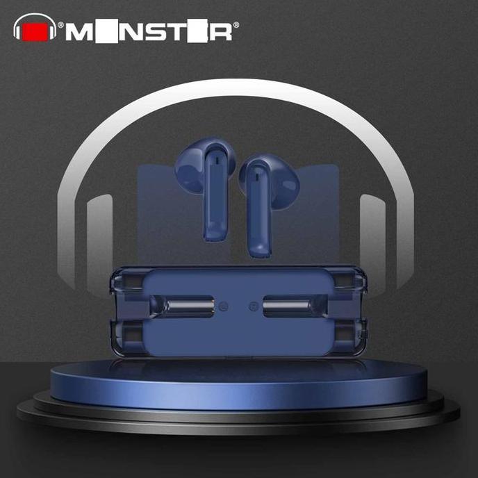 Monster XKT-08 Wireless Bluetooth Earphone Headset Headphone Earbuds TWS Suara Berkualitas. Original