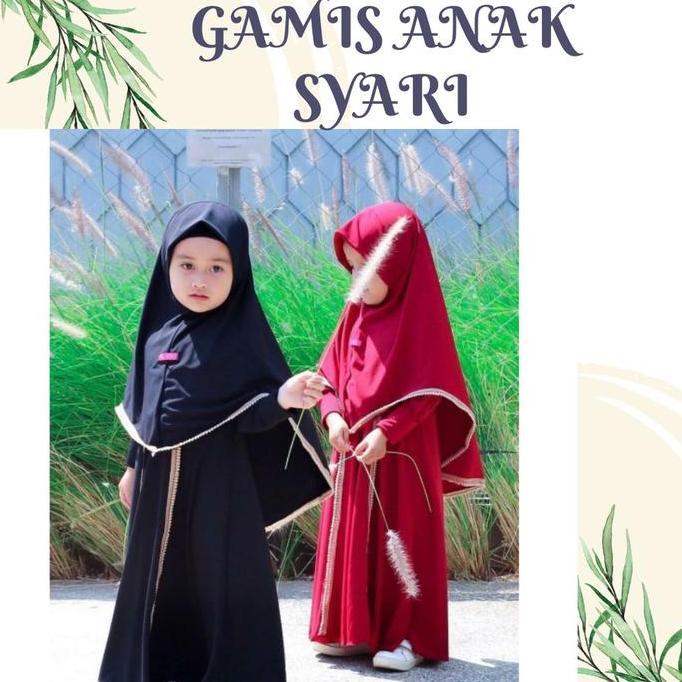 Baju Lebaran Anak Perempuan 2025 Gamis Abaya Jersey Set Hijab Syar'i Umur 1 - 9 Tahun Model Terbaru
