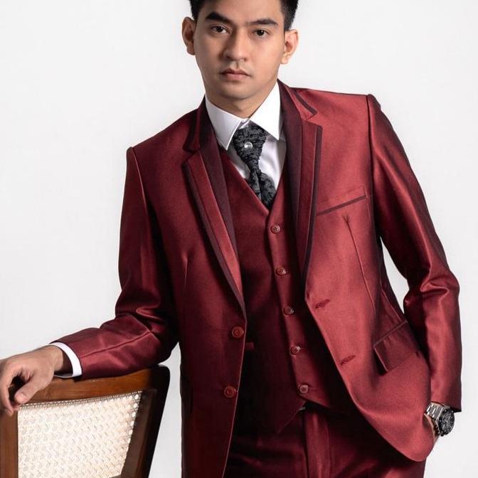 Atasan Jas Pengantin Pria Semi Wool Glossy Jas Wedding Jas Nikah (Only Jas) - YUNG