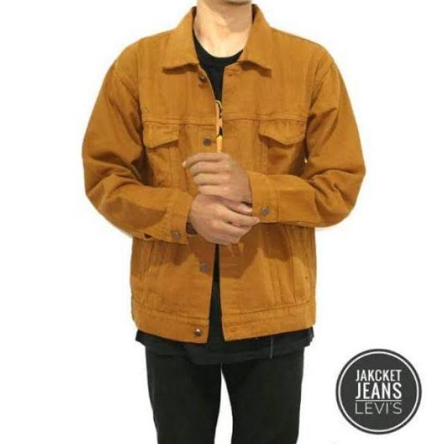 CUCI GUDANGJAKET JEANS POLOS PRIA-JEANS DENIM-JEANS COWOK-JAKET JEANS GAMBAR-JAKET LEVI Distro Hitam