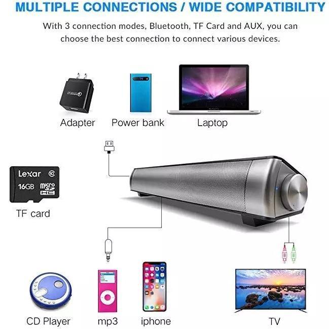 Soundbar Bluetooth Wireless Home Theatre Surround Speaker Tv Pc Laptop Harga Khusus
