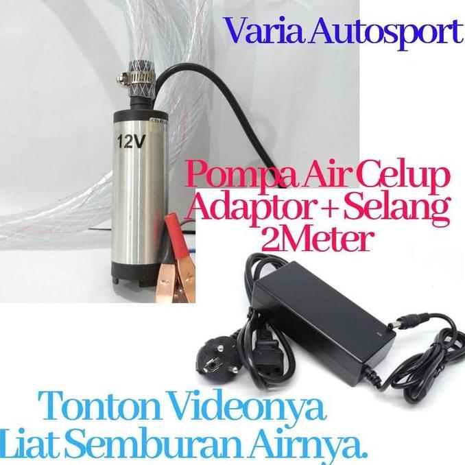 Pompa Air Celup Adaptor Selang 2Meter Dc 12V Mini Aqua Kolam Ikan Forsale